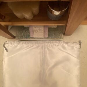 White Satin Drawstring Dust Bag